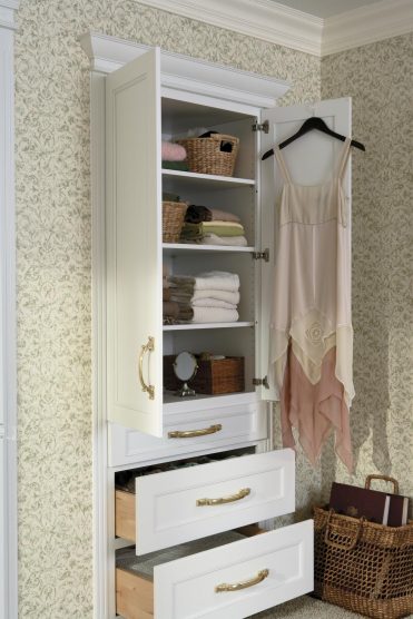 Yorktowne Cabinetry Built In Tall Cabinet With Shelves And Drawers