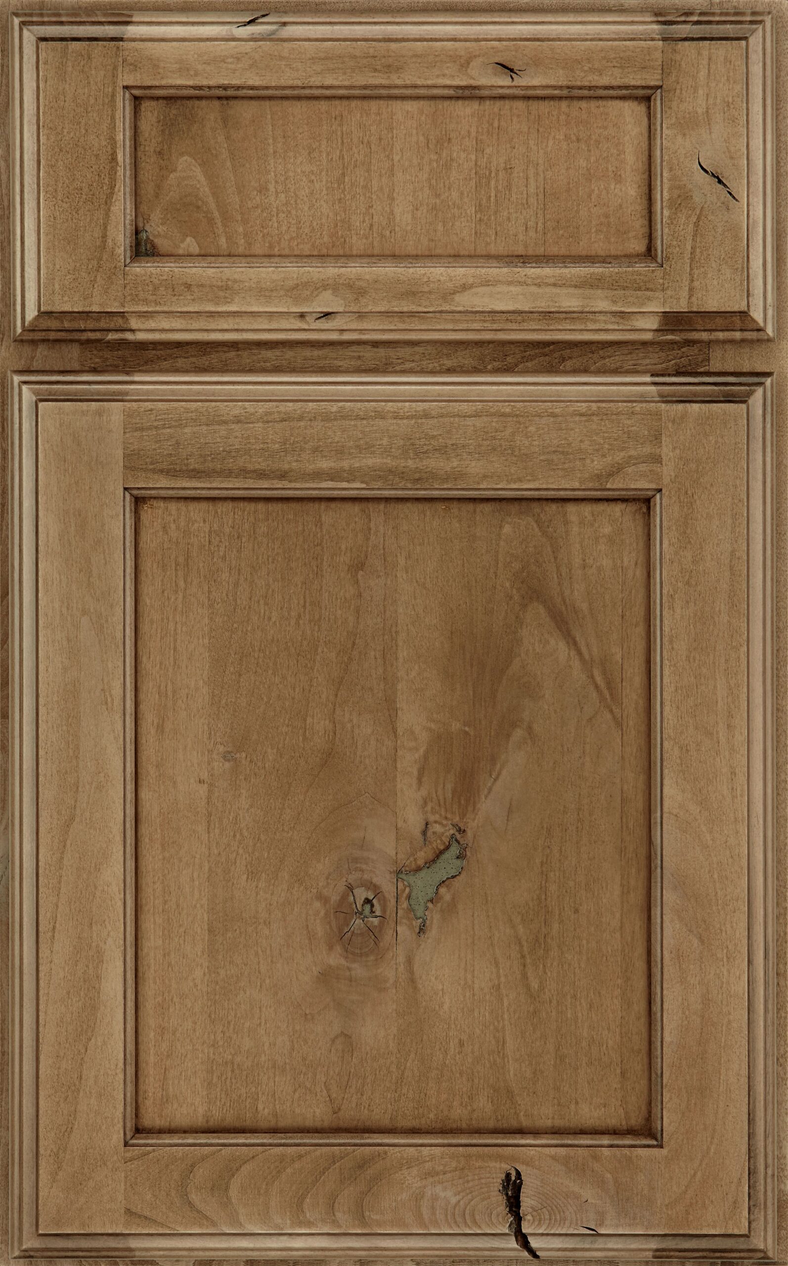 Cappuccino on knotty alder