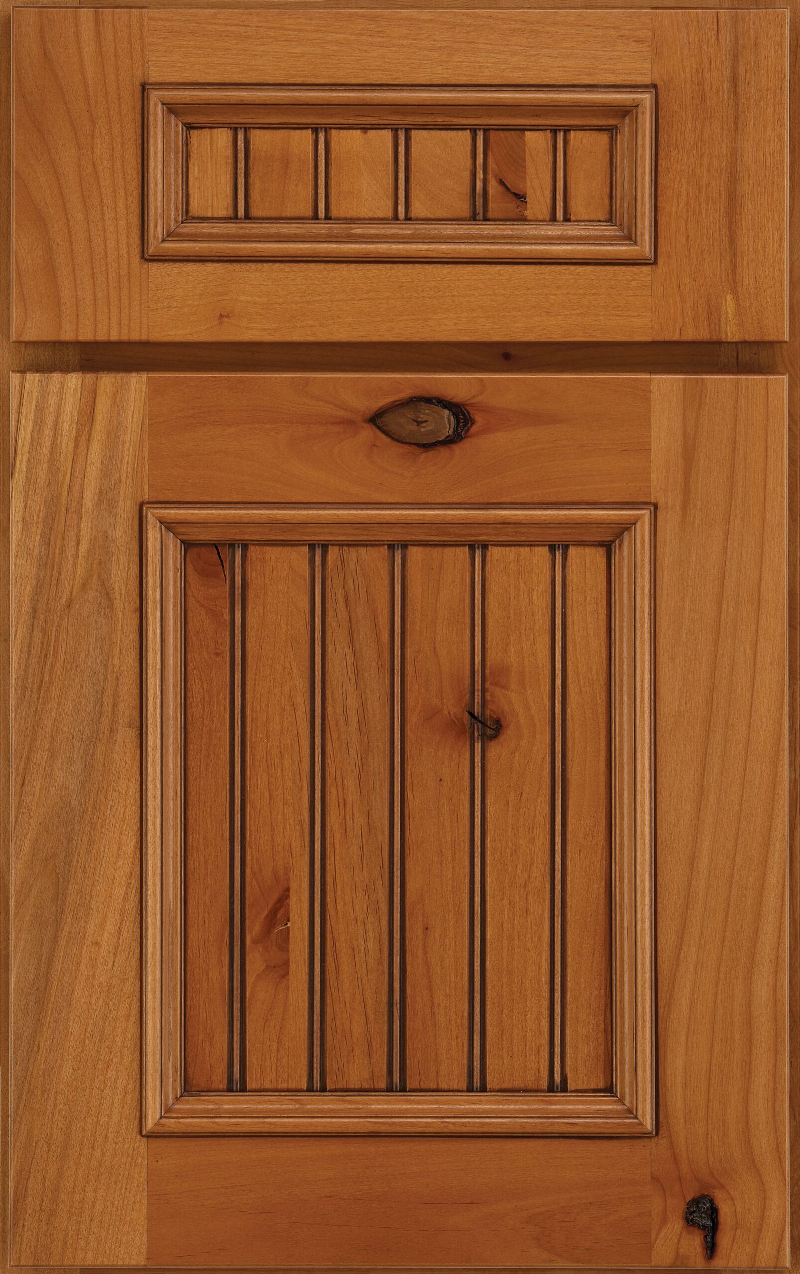 Sandalwood with Burnt Sienna Glaze & Highlight on knotty alder